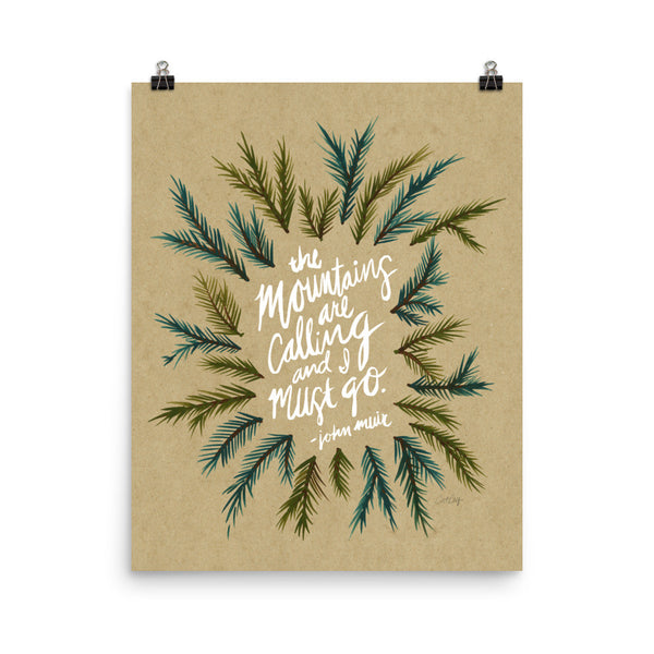 Mountains are Calling – Kraft Palette • Art Print