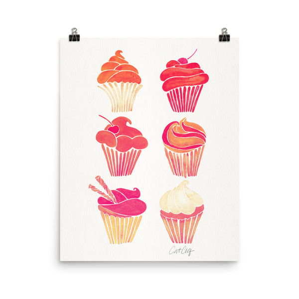 Cupcakes – Peachy Pink Palette • Art Print
