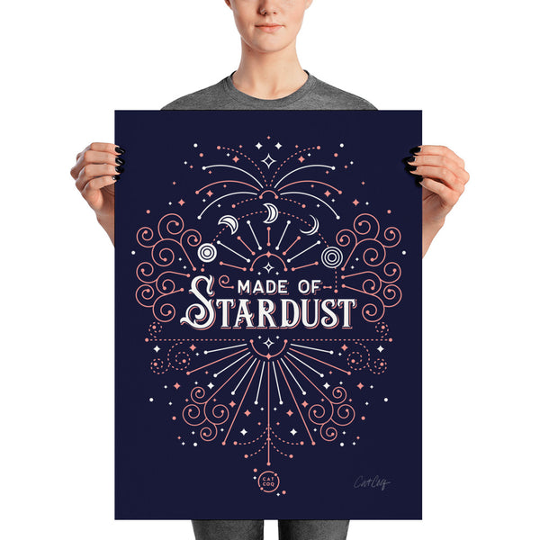 Made of Stardust – Blush & Navy Palette • Art Print