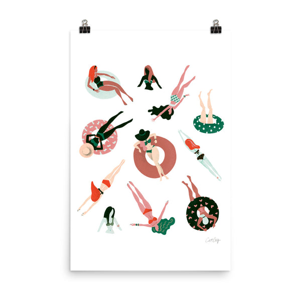 Swimming Ladies - White