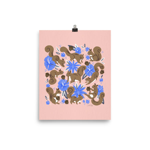Squirrels & Blooms – Tawny & Blue