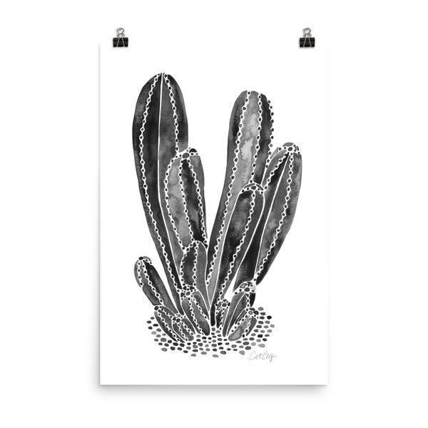 Cactus Cluster – Black Palette • Art Print