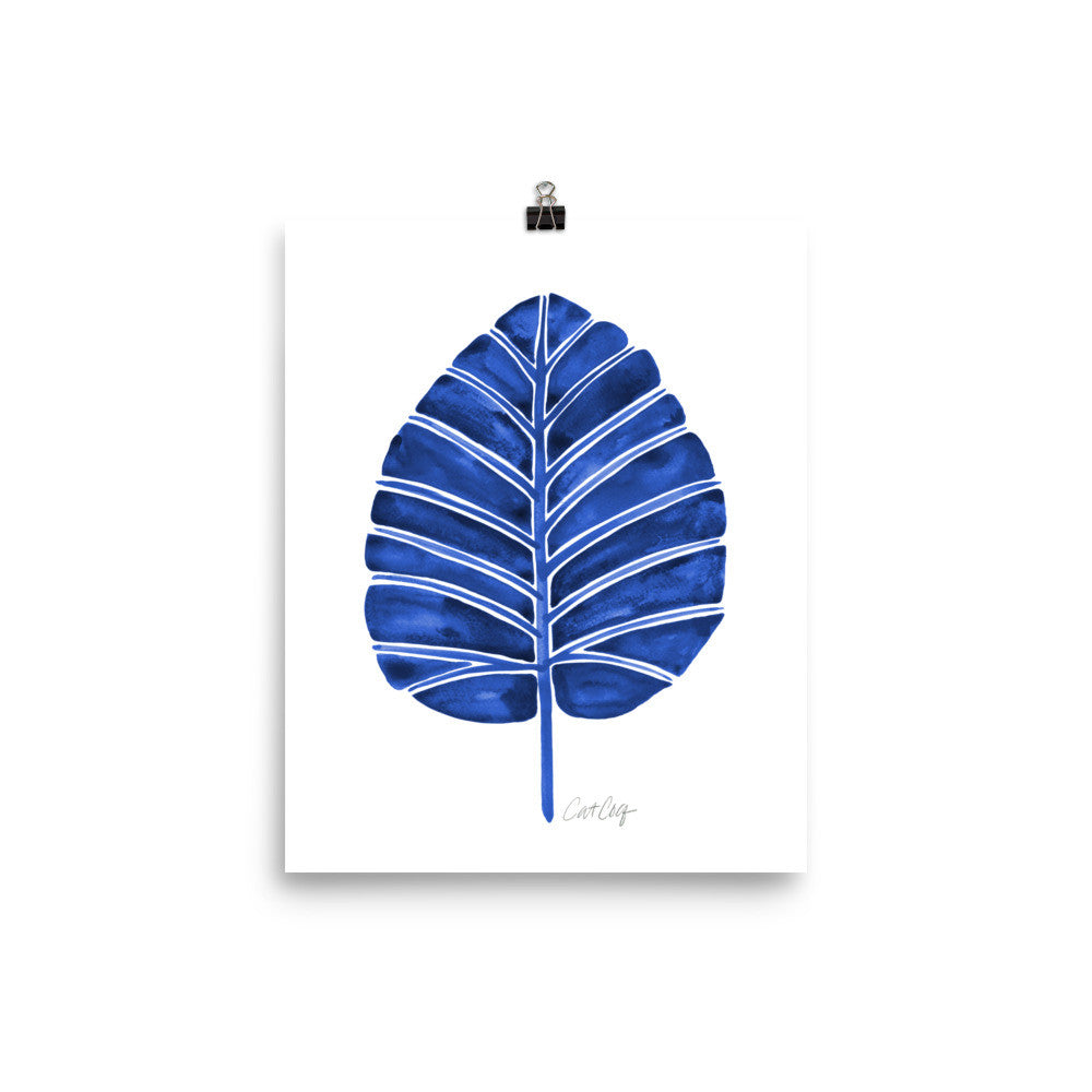 Elephant Ear Alocasia – Navy Palette • Art Print
