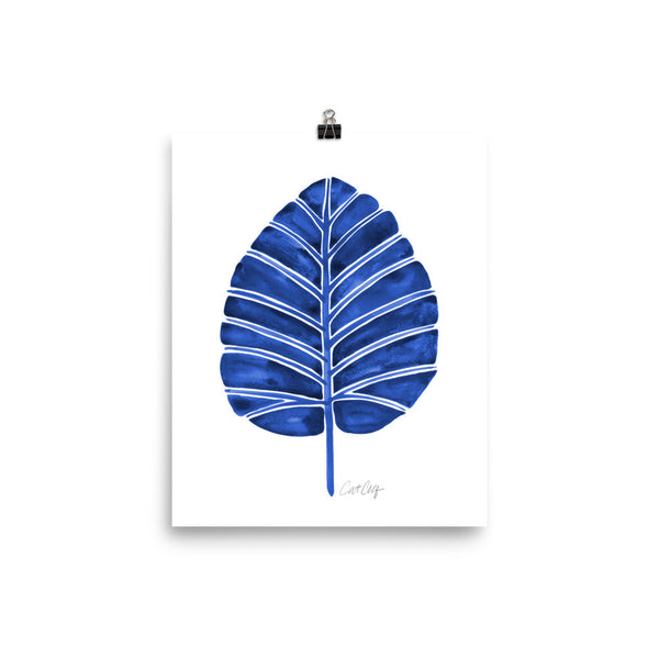 Elephant Ear Alocasia – Navy Palette • Art Print
