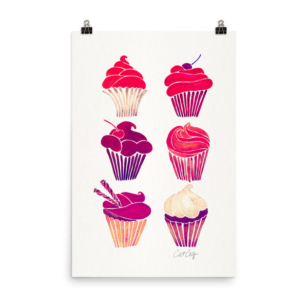 Cupcakes – Fuchsia Palette • Art Print