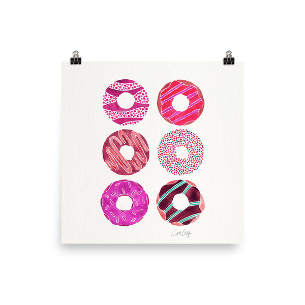 Half Dozen Donuts – Magenta Palette • Art Print