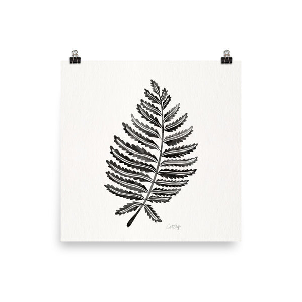 Fern Leaf – Black Palette • Art Print