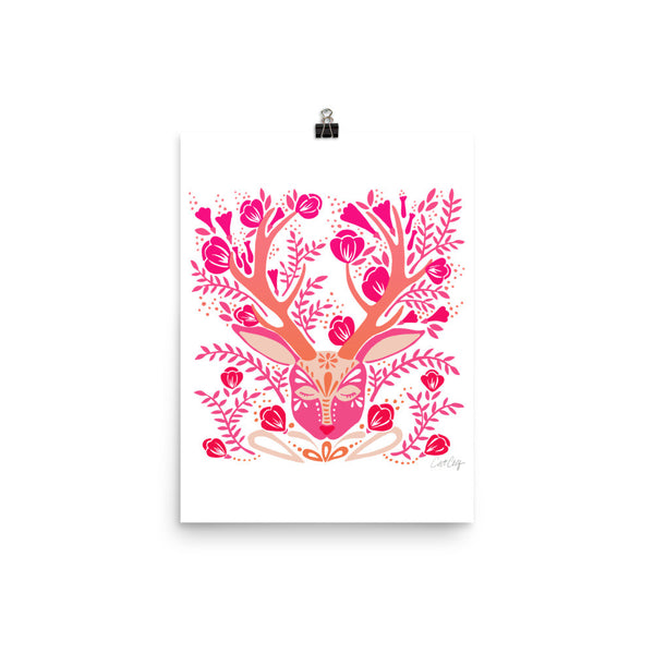Floral Antlers – Pink Palette • Art Print