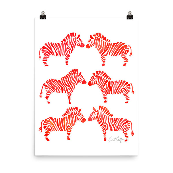 Zebra Collection – Red Palette • Art Print
