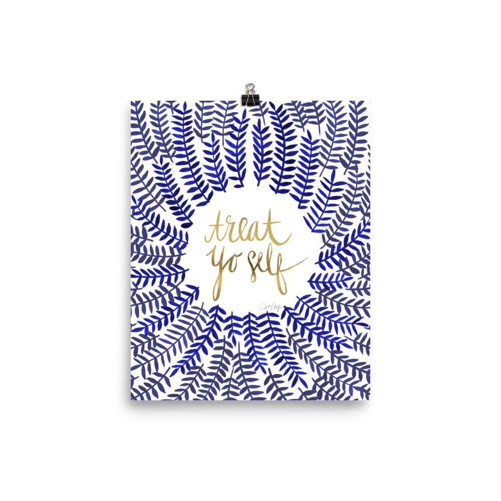 Treat Yo Self – Navy & Gold Palette • Art Print