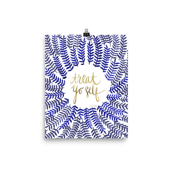 Treat Yo Self – Navy & Gold Palette • Art Print