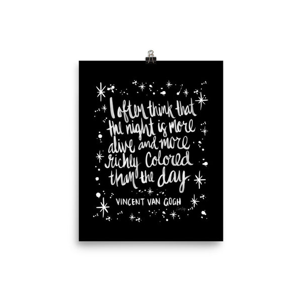 Night Owl – White Ink • Art Print