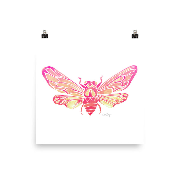 Summer Cicada – Pink Palette • Art Print