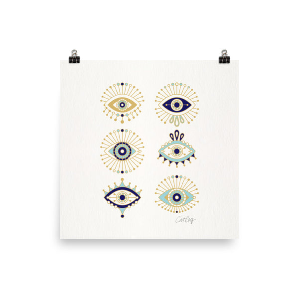 Evil Eyes – White Background • Art Print