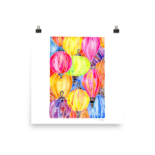Vietnamese Lanterns – Rainbow Palette • Art Print