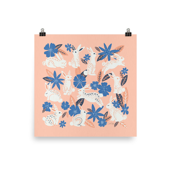 Bunnies and Blooms - Blue Blush
