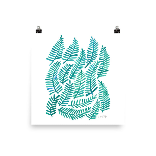 Fronds – Turquoise Palette • Art Print