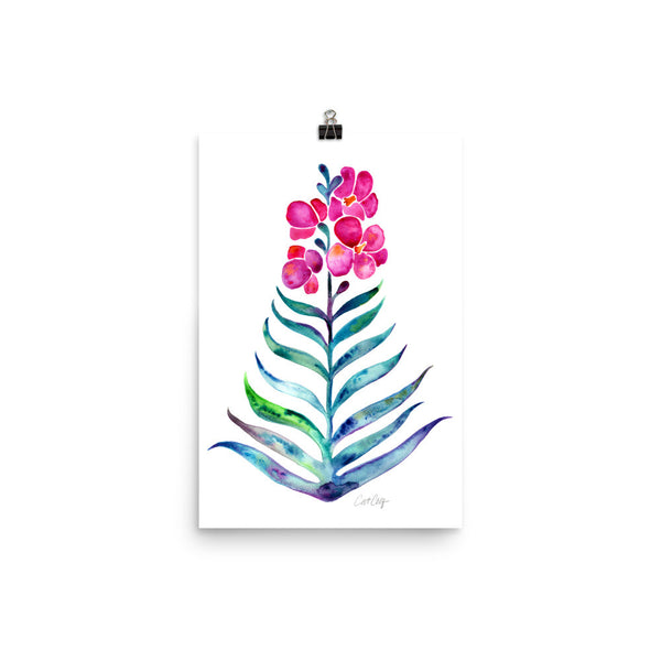 Orchid Bloom – Fuchsia & Indigo Palette • Art Print