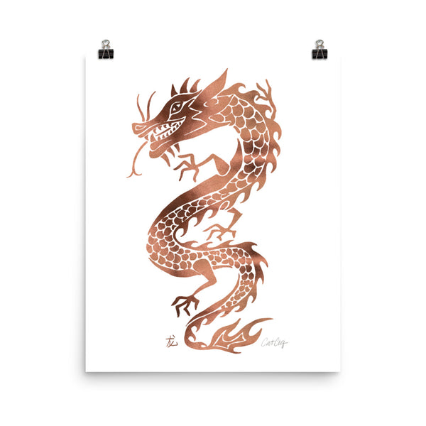 Chinese Dragon – Rose Gold Palette • Art Print