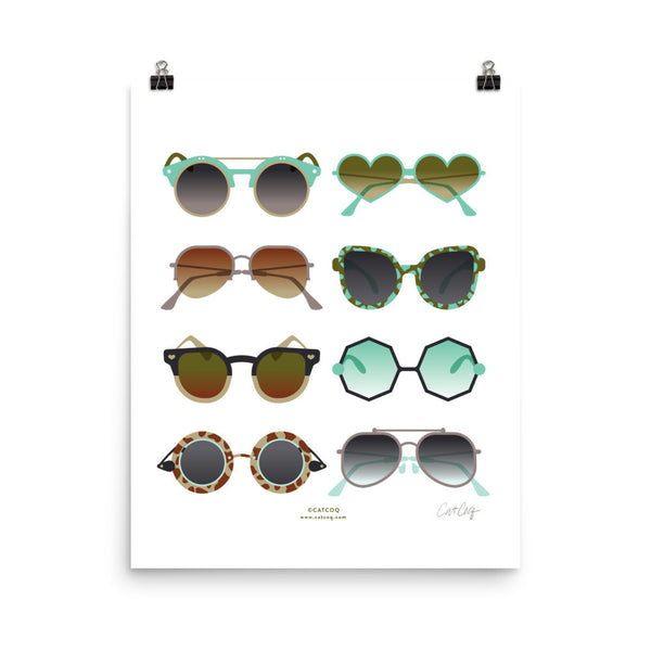 Sunglasses Collection – Mint & Tan Palette • Art Print