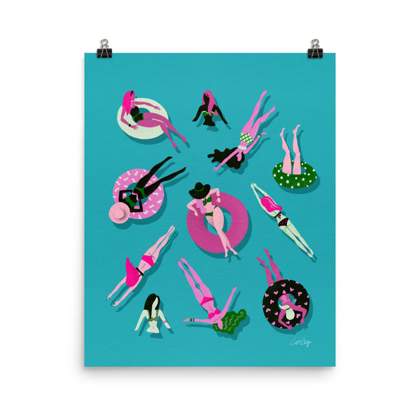 Swimming Ladies - Magenta Blue