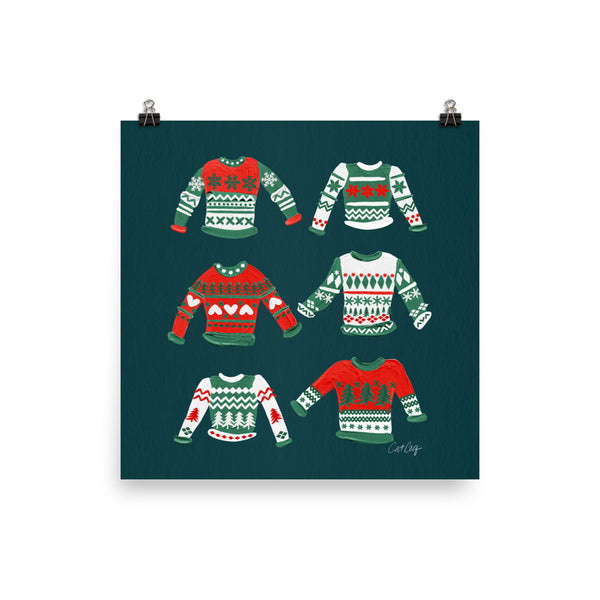 Christmas Sweaters - Teal Red