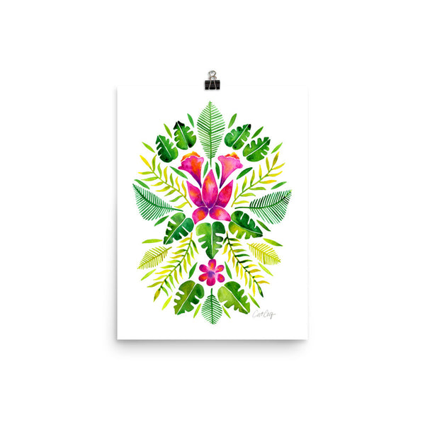 Tropical Symmetry – Pink & Green Palette • Art Print