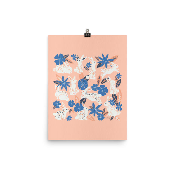 Bunnies and Blooms - Blue Blush