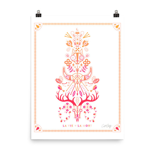 La Vie & La Mort – Pink/Peach Ombré Palette • Art Print