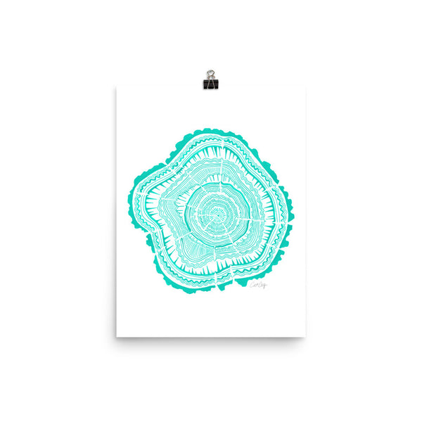 Tree Rings – Turquoise Palette • Art Print