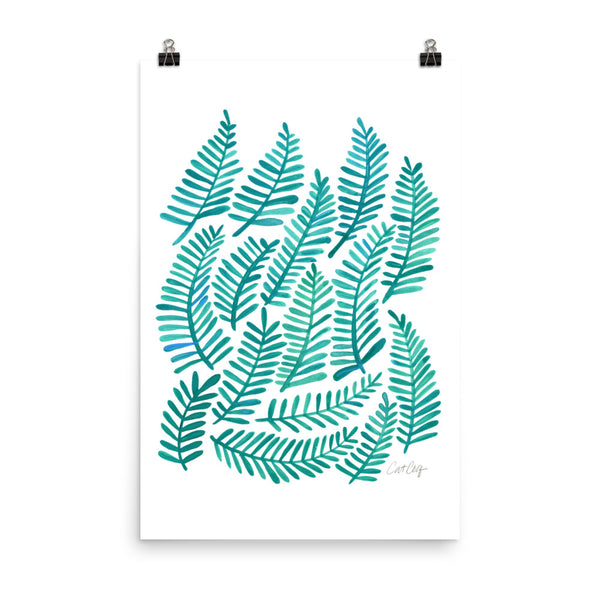 Fronds – Turquoise Palette • Art Print