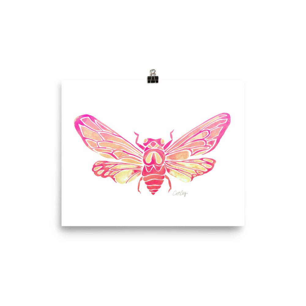 Summer Cicada – Pink Palette • Art Print