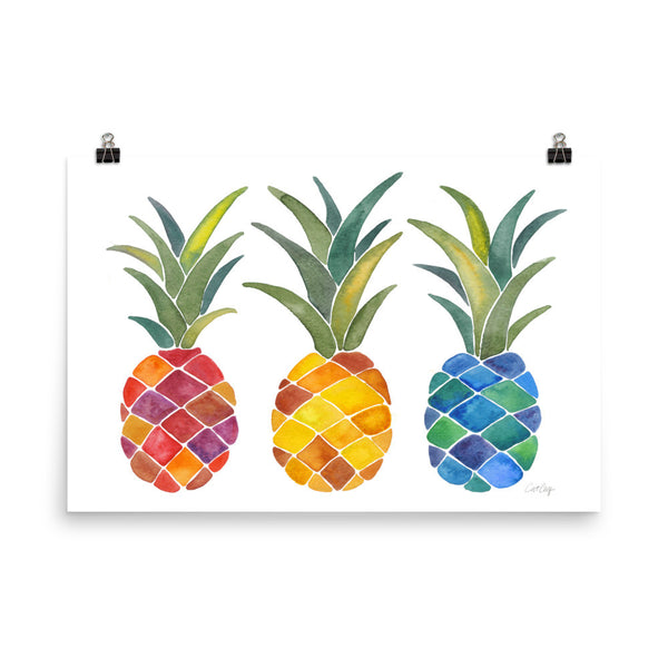Rainbow Pineapples • Art Print