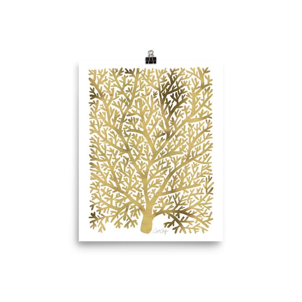 Fan Coral – Gold Palette • Art Print