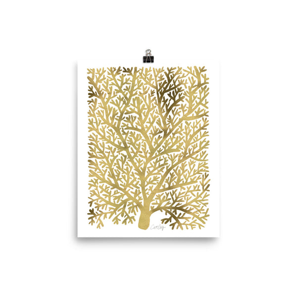 Fan Coral – Gold Palette • Art Print