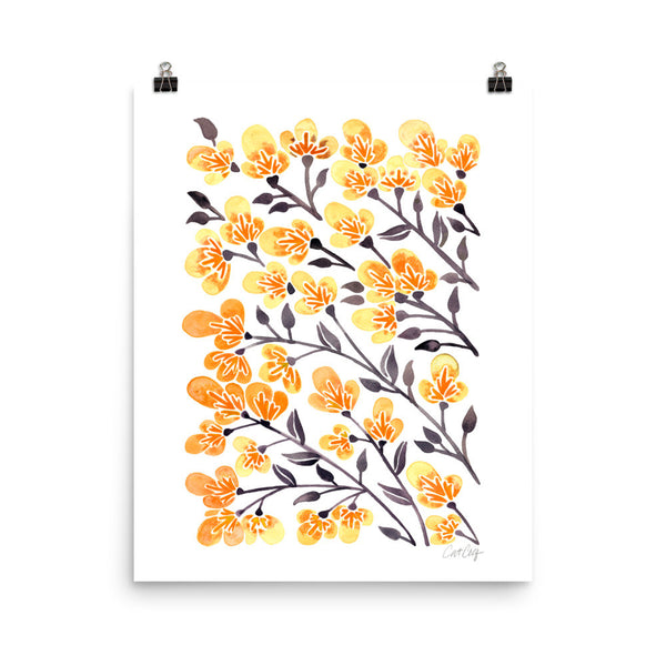 Cherry Blossoms – Yellow Palette • Art Print