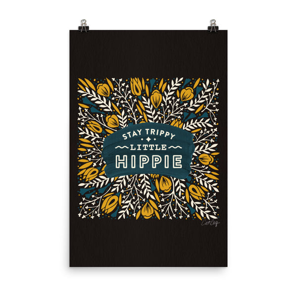 Stay Trippy Little Hippie - Charcoal