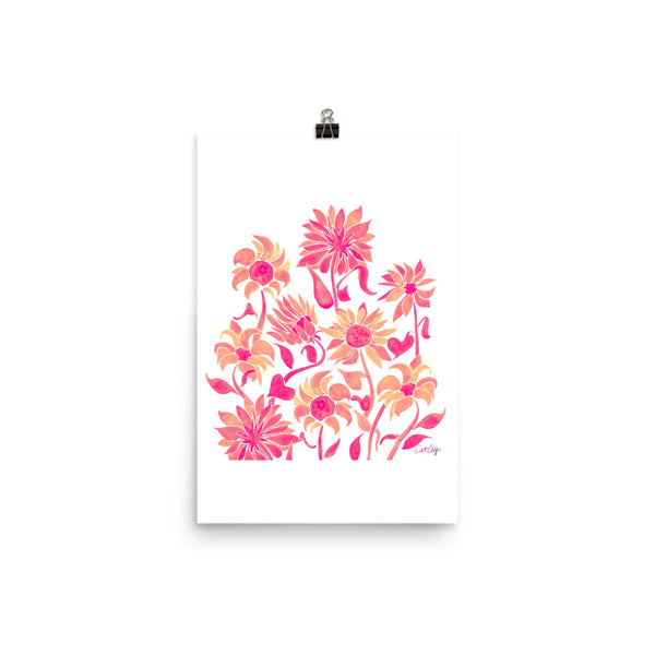Sunflower Watercolor – Pink Palette • Art Print