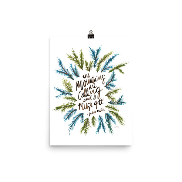 Mountains are Calling – Green Palette • Art Print