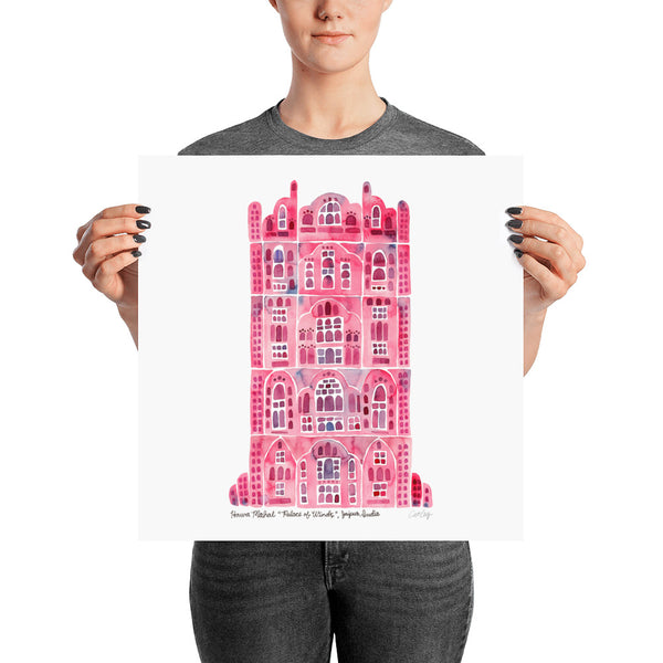 Hawa Mahal – Pink Palace of Jaipur, India • Art Print