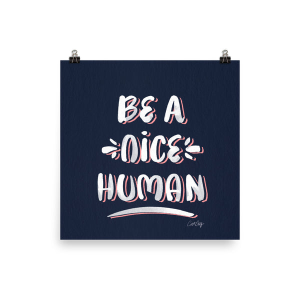 Be A Nice Human - Navy Blush