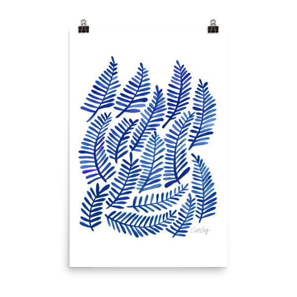 Fronds – Navy Palette • Art Print