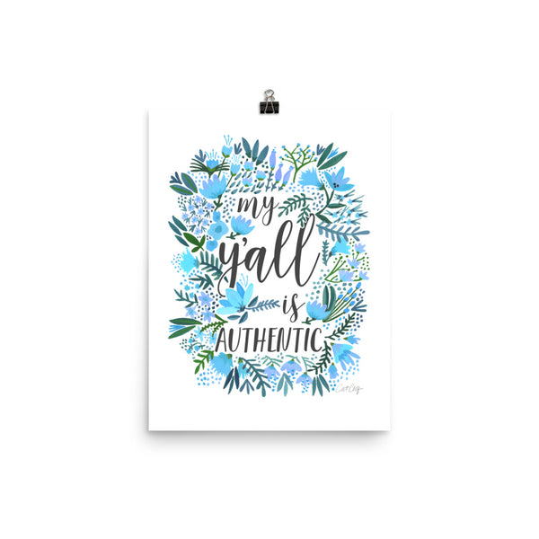 My Y'all is Authentic – Blue Palette • Art Print
