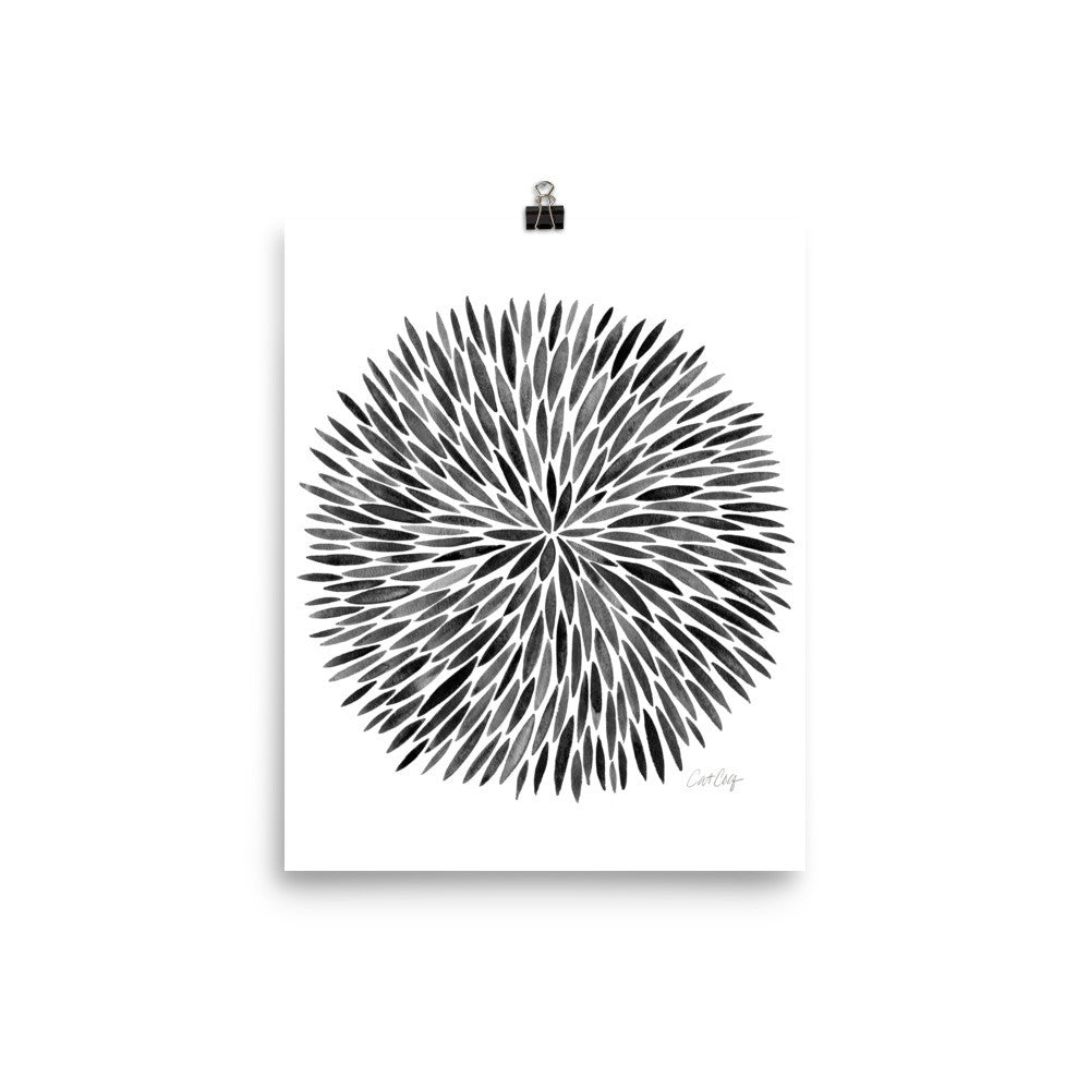 Watercolor Burst – Black Palette • Art Print