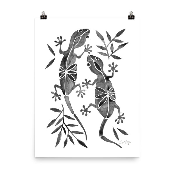 Geckos – Black Palette • Art Print