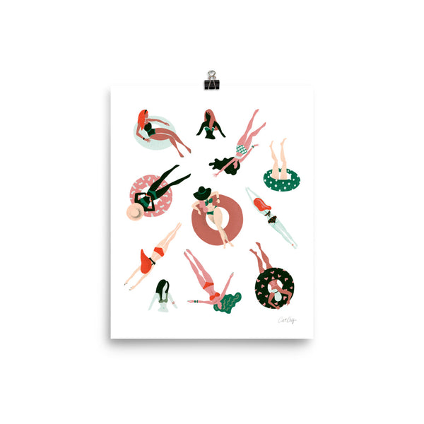 Swimming Ladies - White