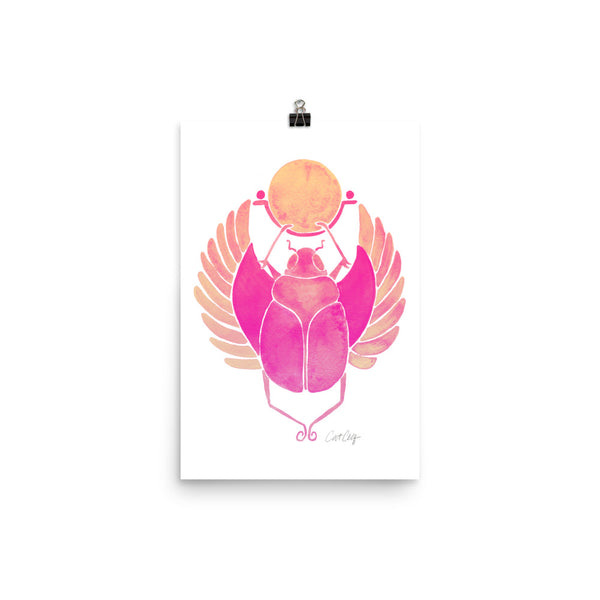 Egyptian Scarab – Pink Palette • Art Print