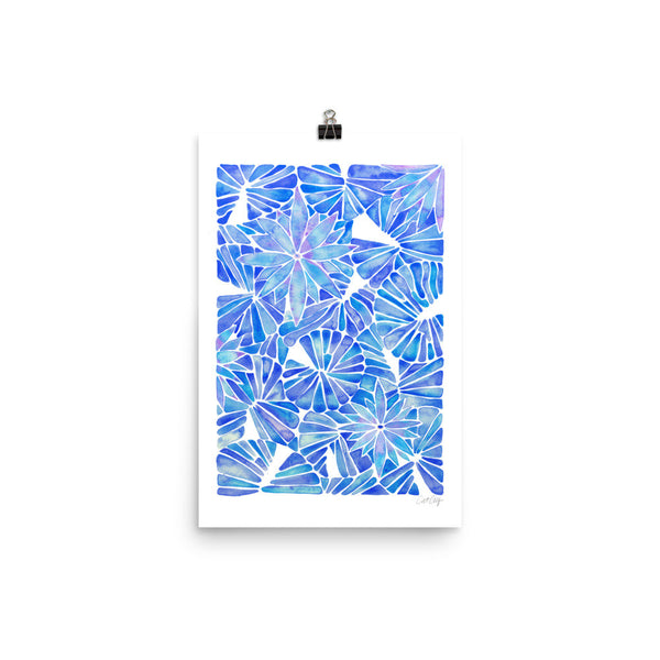 Water Lilies – Blue Palette  •  Art Print