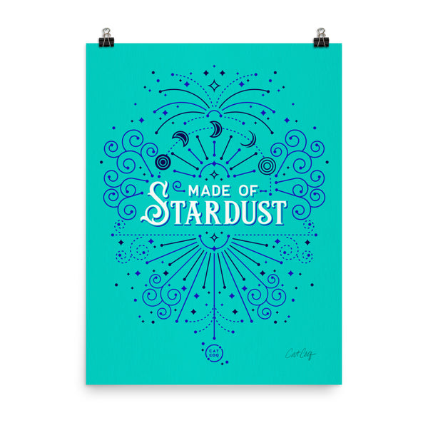 Made of Stardust – Turquoise & Navy Palette • Art Print