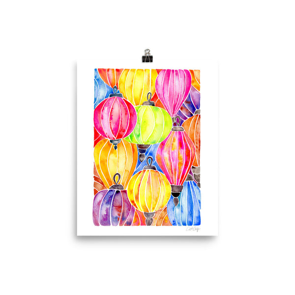 Vietnamese Lanterns – Rainbow Palette • Art Print